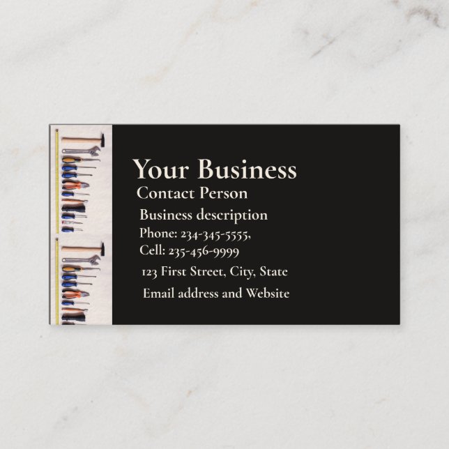 Mechanic, Engineer, Fix-it Handyman Locksmith Busi Business Card (Front)