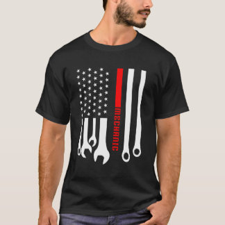 Mechanic Engineer Mechanist Garage American Flag G T-Shirt