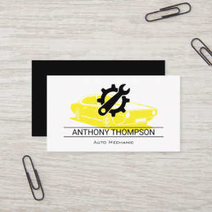 Mechanic Engineer Wrench Gear Logo Business Card