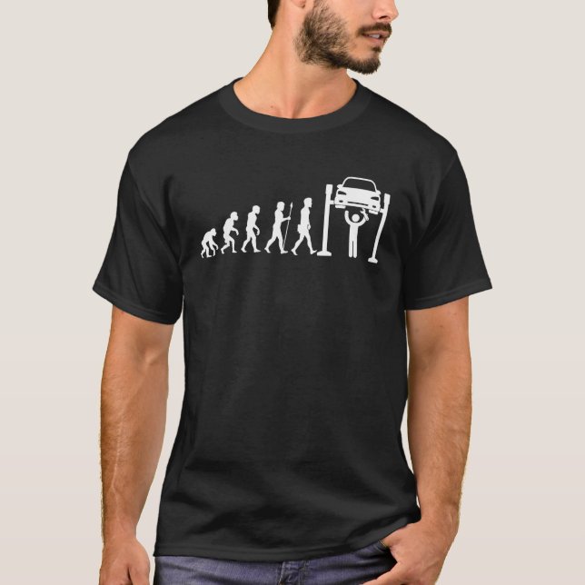 Mechanic Evolution Mechanic Gift Car Mechanics Tee (Front)