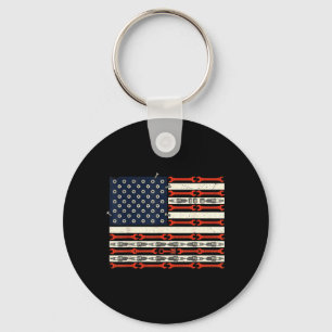 Mechanic Flag Aamerican Patriotic Car Mechanic Usa Key Ring