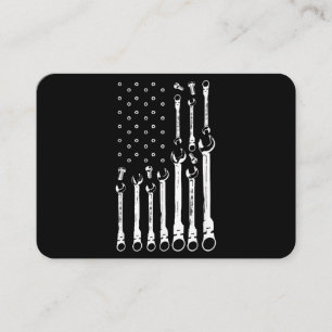 Mechanic Flag American Patriotic Flag Car Mechanic Business Card