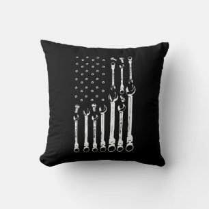 Mechanic Flag American Patriotic Flag Car Mechanic Cushion
