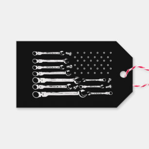 Mechanic Flag American Patriotic Flag Car Mechanic Gift Tags