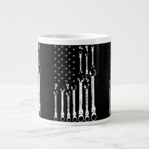 Mechanic Flag American Patriotic Flag Car Mechanic Large Coffee Mug