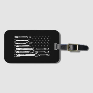 Mechanic Flag American Patriotic Flag Car Mechanic Luggage Tag