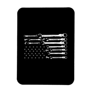 Mechanic Flag American Patriotic Flag Car Mechanic Magnet