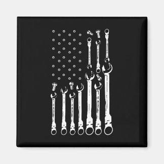 Mechanic Flag American Patriotic Flag Car Mechanic Magnet