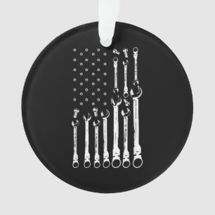 Mechanic Flag American Patriotic Flag Car Mechanic Ornament