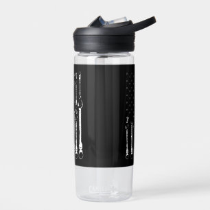 Mechanic Flag American Patriotic Flag Car Mechanic Water Bottle