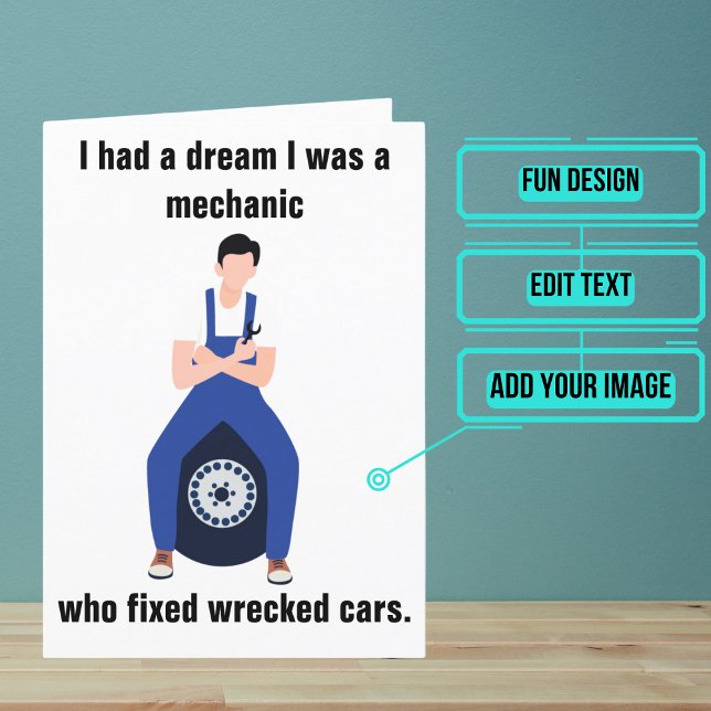 Mechanic Funny Birthday Card (Looking for the perfect card for that clever mechanic friend of yours.)