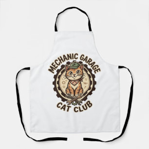 Mechanic Garage Cat POD Vector Art - Mechanic Gara Apron