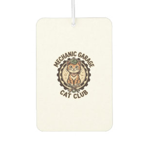 Mechanic Garage Cat POD Vector Art - Mechanic Gara Car Air Freshener