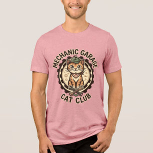 Mechanic Garage Cat POD Vector Art - Mechanic Gara Tri-Blend Shirt