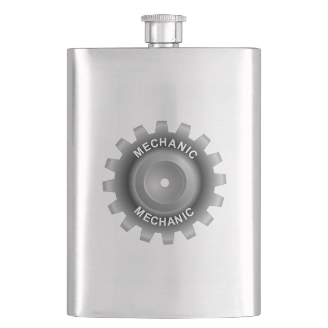 Mechanic Gear Hip Flask (Front)
