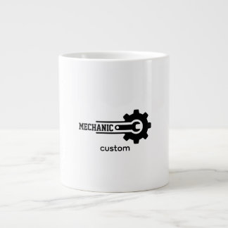 Mechanic Gear Logo – Automotive & Workshop Design Large Coffee Mug