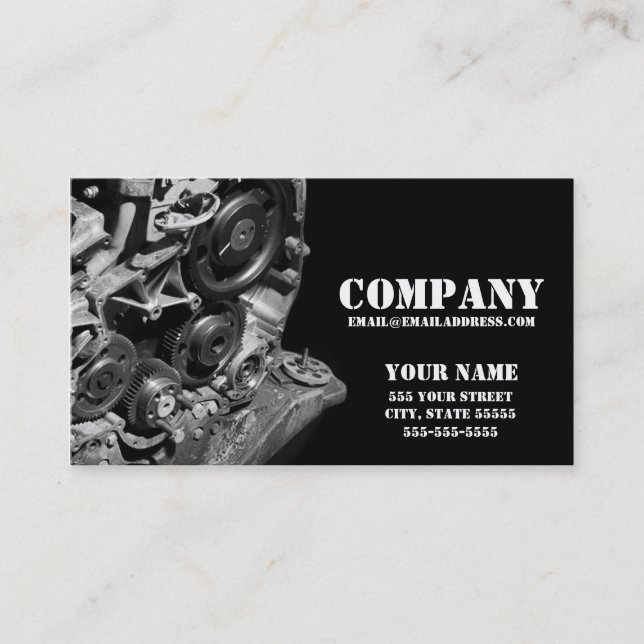 Mechanic Gears Business Card 3.5" x 2.0" (Front)