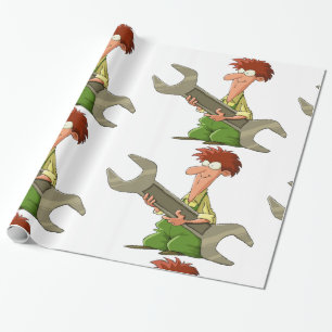 Mechanic Giant Spanner Wrapping Paper