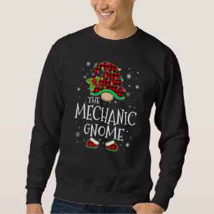 Mechanic Gnome Red Plaid Matching Family Christmas Sweatshirt
