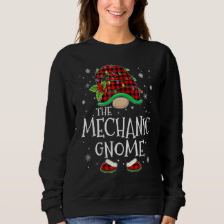 Mechanic Gnome Red Plaid Matching Family Christmas Sweatshirt