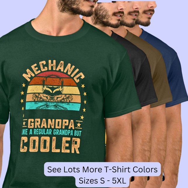 Mechanic Grandpa Cooler on Sunset T-Shirt (Creator Uploaded)