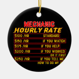 Mechanic Hourly Rate Ceramic Ornament