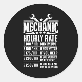Mechanic Hourly Rate Classic Round Sticker
