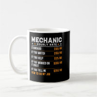 Mechanic Hourly Rate Funny Car Mechanic Gift