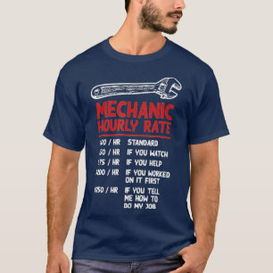Mechanic Hourly Rate Funny Car Motorcycle Labour G T-Shirt