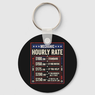 Mechanic Hourly Rate Funny Fourth Of July For Key Ring