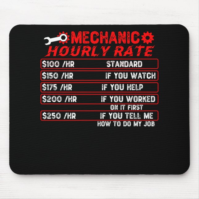 Mechanic Hourly Rate - Mechanical Mouse Pad (Front)