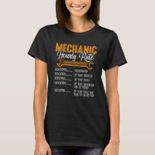 Mechanic Hourly Rate Retro Labour Rates Mechanic T-Shirt