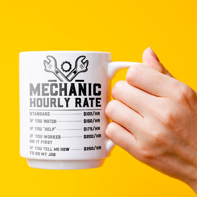 Mechanic Hourly Rate Two-Tone Coffee Mug (Creator Uploaded)