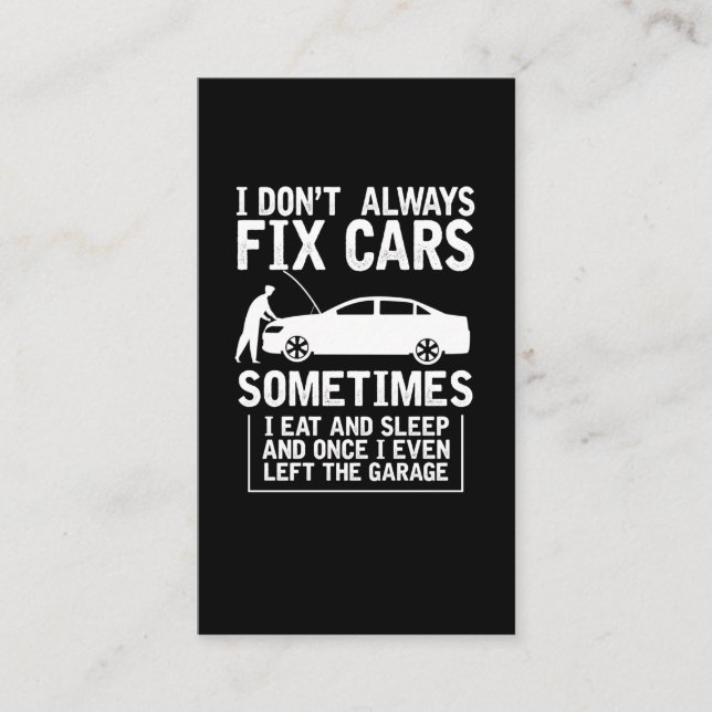 Mechanic Husband Funny Garage Workshop Repairman Business Card (Front)