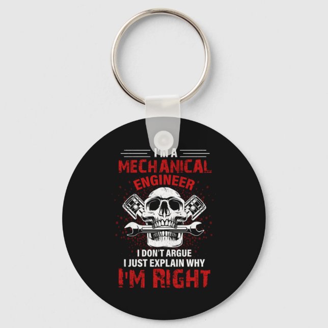 Mechanic I Am A Mechanical Engineer Key Ring (Front)