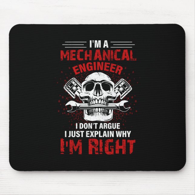 Mechanic I Am A Mechanical Engineer Mouse Pad (Front)