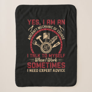 Mechanic I Am An Aircraft Mechanic Sherpa Blanket