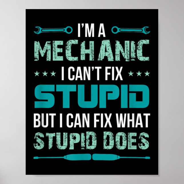 Mechanic - I Can't Fix Stup!d But I Can Fix What S Poster (Front)
