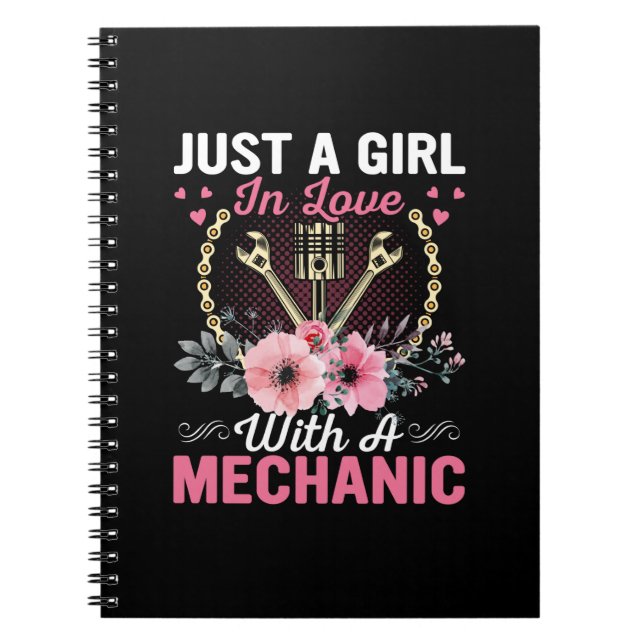 Mechanic Just A Girl In Love With A Mechanic Notebook (Front)