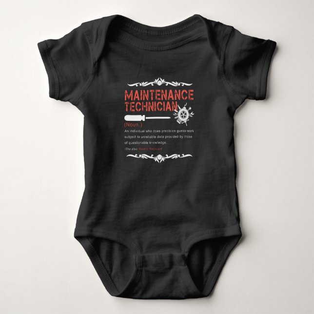 Mechanic Lovers |Maintenance Technician Definition Baby Bodysuit (Front)