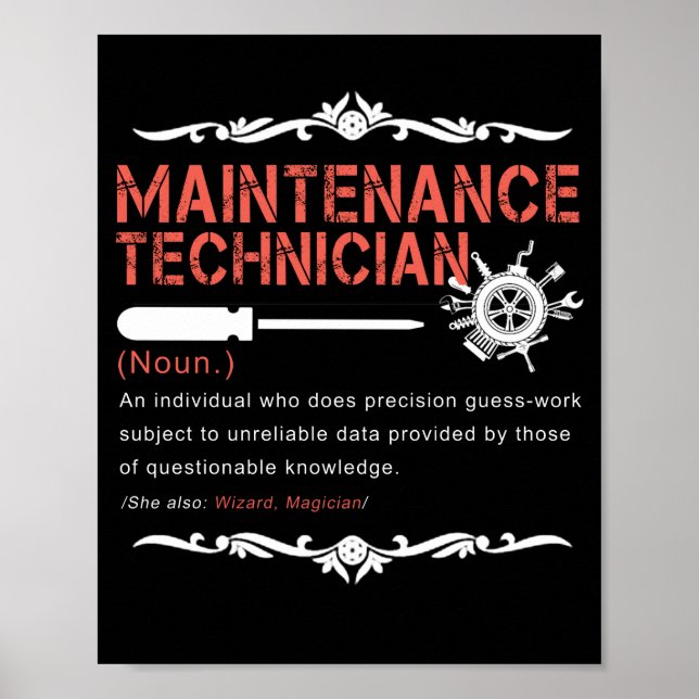 Mechanic Lovers |Maintenance Technician Definition Poster (Front)