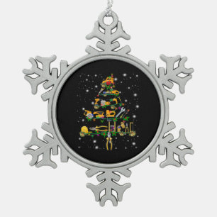 Mechanic Lovers   Mechanic Christmas Tree Snowflake Pewter Christmas Ornament