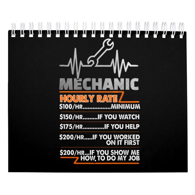 Mechanic Lovers | Mechanic Hourly Rate Calendar (Cover)