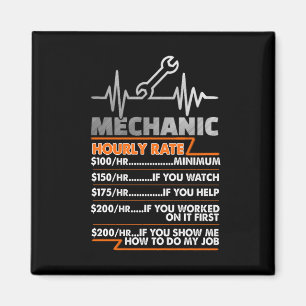 Mechanic Lovers Mechanic Hourly Rate Magnet
