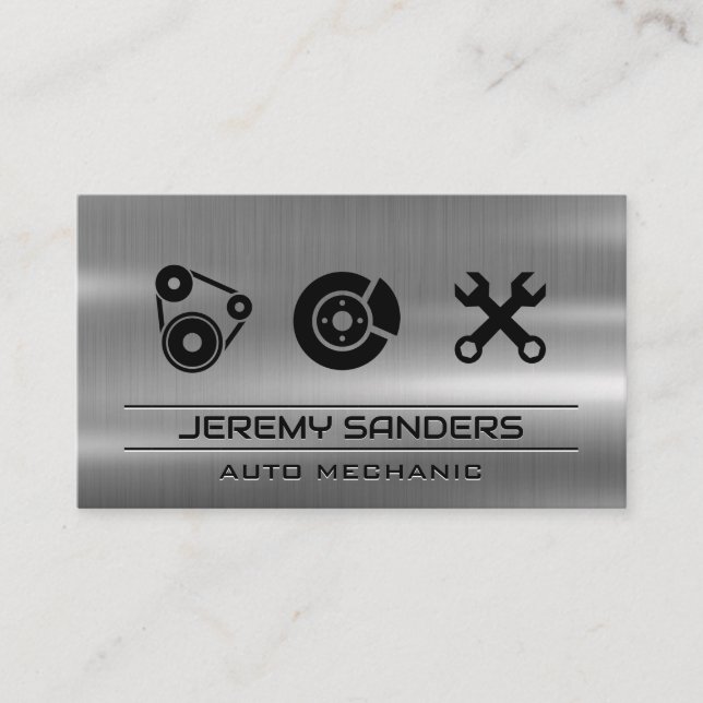 Mechanic |  Metal | Tools Service Icons Business Card (Front)