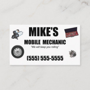 mechanic mobile auto repair service business card