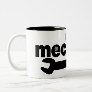 Mechanic Nuts and Bolts Text Two-Tone Coffee Mug