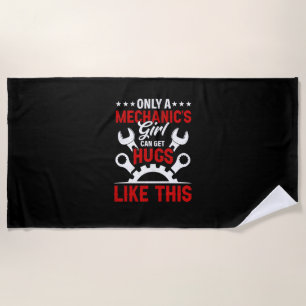 Mechanic Only A Mechanic's Girl Beach Towel