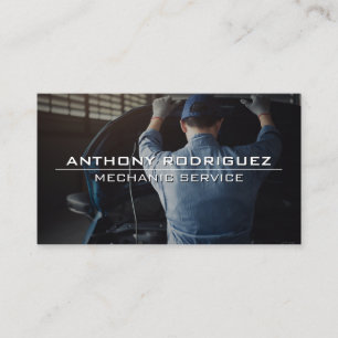 Mechanic Opening Car Hood Business Card