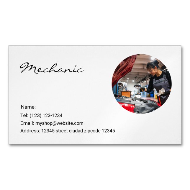 mechanic services editable   business card (Front)